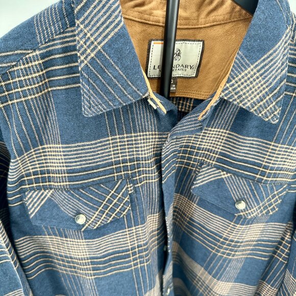 Legendary Whitetails Mens Flannel Plaid Button Up Shirt Size Large‎ Blue Brown - Picture 2 of 7